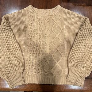 NWT Free People Cable Knit Sweater in Camel